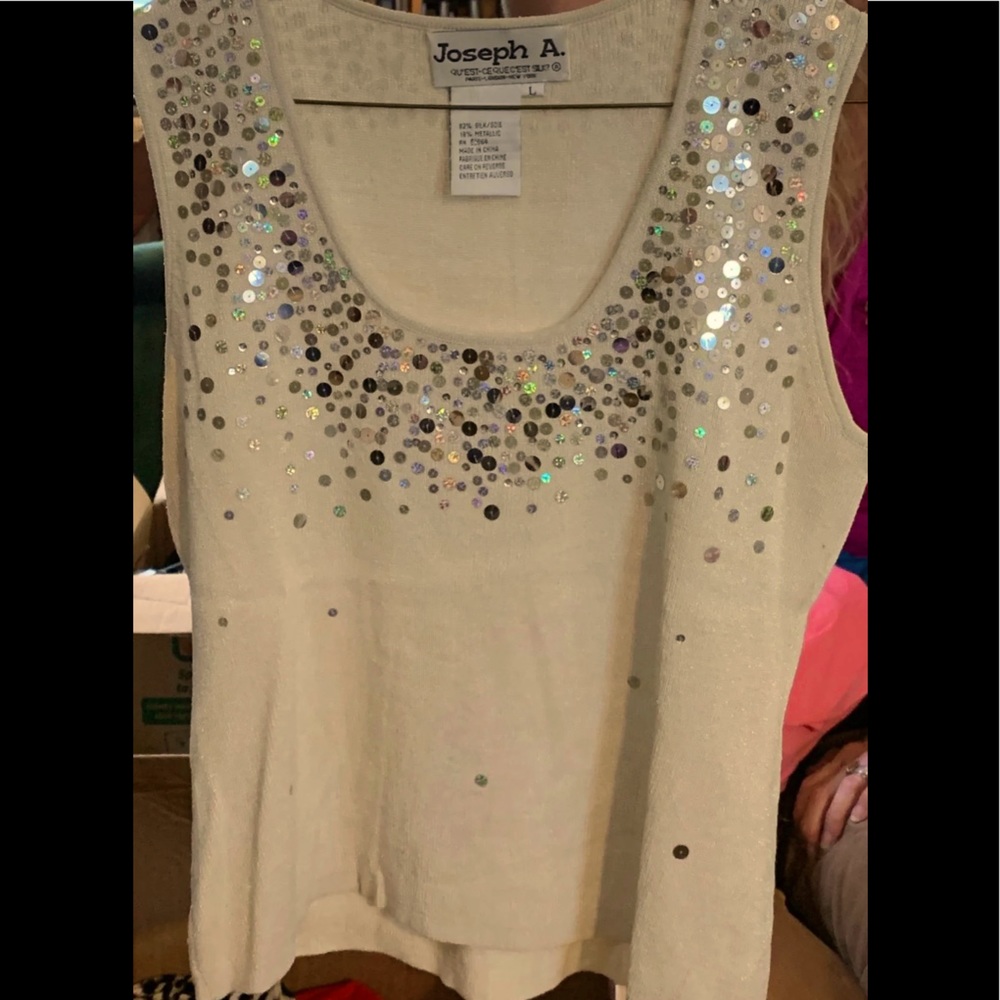 Tank top with silver sparkles
